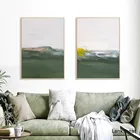 Современная Абстрактная зеленая печать масляная живопись на холсте пейзаж настенные картины плакаты и принты для гостиной домашний декор