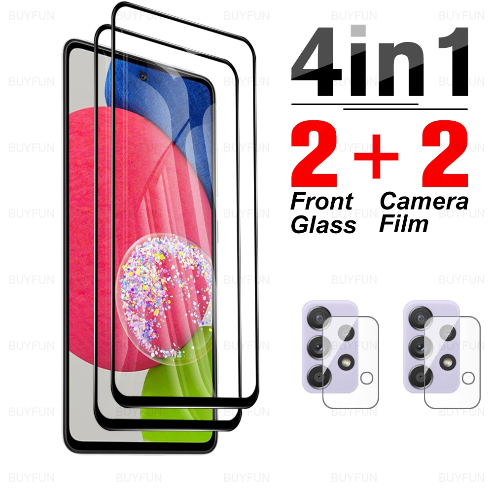 

Закаленное стекло 4 в 1 с полным покрытием для Samsung Galaxy A52s 5G, Защита экрана для samsung samsun A 52 52A A52, стекло с черными краями