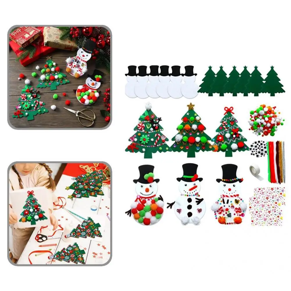 

Christmas Felt Toy Exquisite Eco-Friendly Easy to Use DIY Felt Christmas Tree Decor Kit Felt Christmas Tree for Door