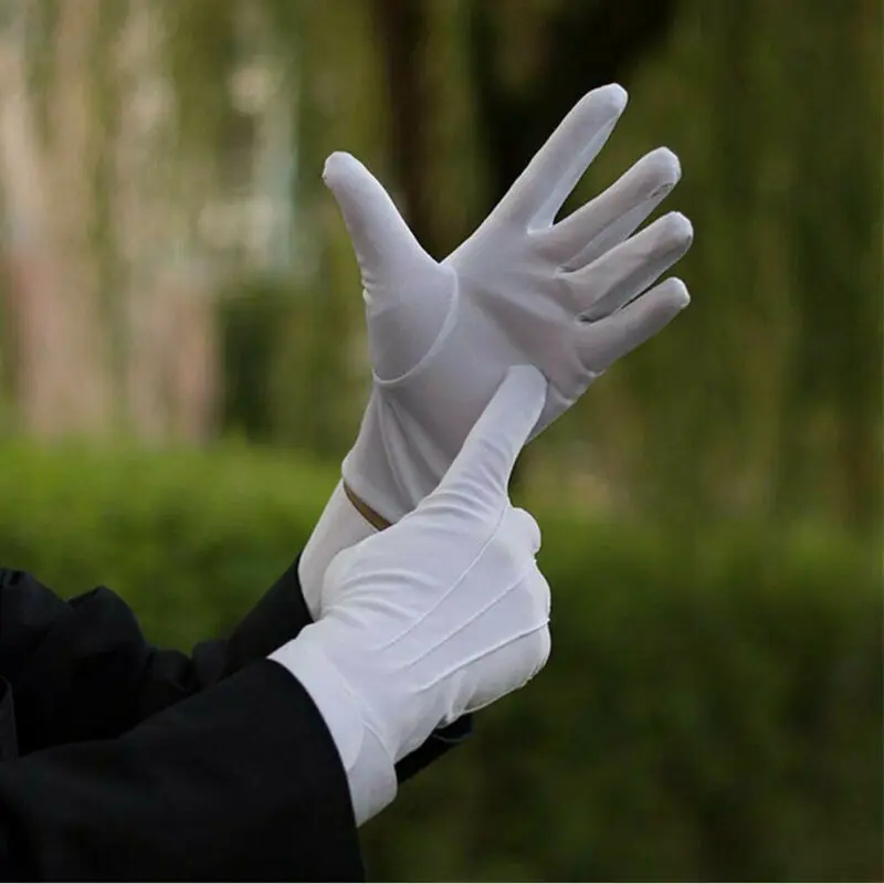 1 пара белые хлопковые Ювелирная перчатка увлажняющие перчатки для официанта |