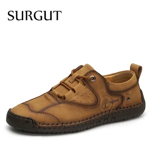 Мужские повседневные Лоферы SURGUT, черные Лоферы ручной работы в стиле ретро для отдыха, Брендовая обувь для мужчин, 2022