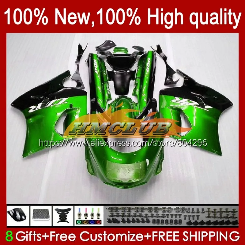 

Body For KAWASAKI NINJA ZX-11R ZZR 1100 ZZR1100 Green black ZX11R 90 91 92 69No.70 ZX11 ZZR-1100 ZX 11R 1990 1991 1992 Fairing
