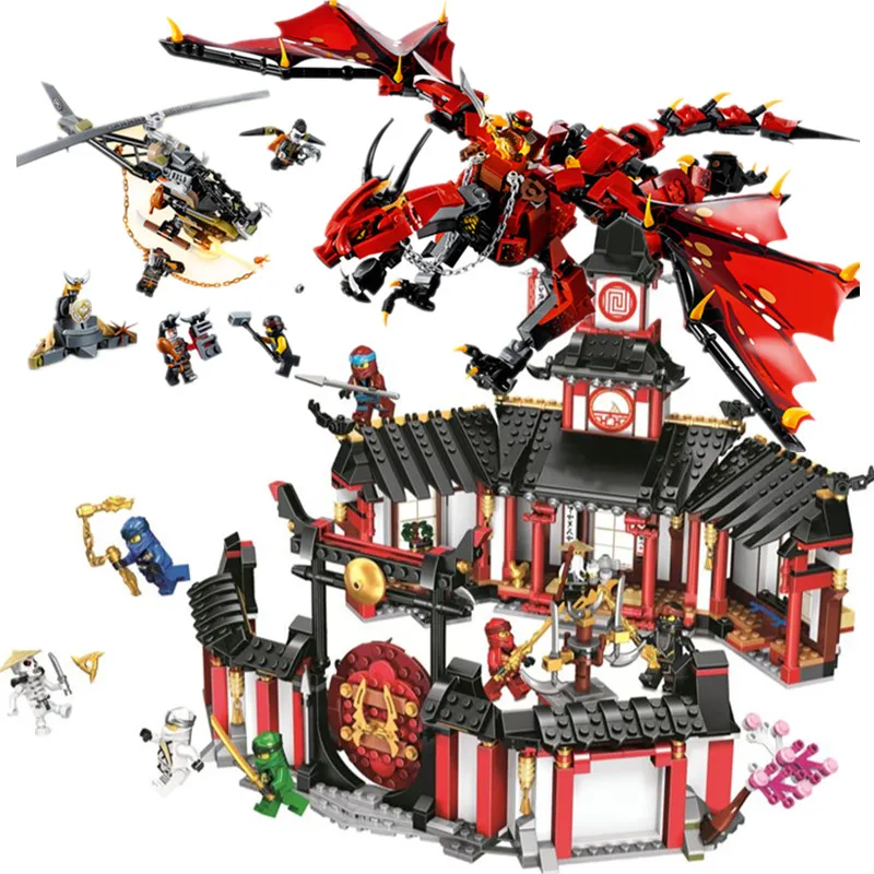 

Ниндзяго фильмы пламя Spys красный дракон совместимые Ниндзяго строительные блоки кирпичи игрушки рождественские подарки 70653