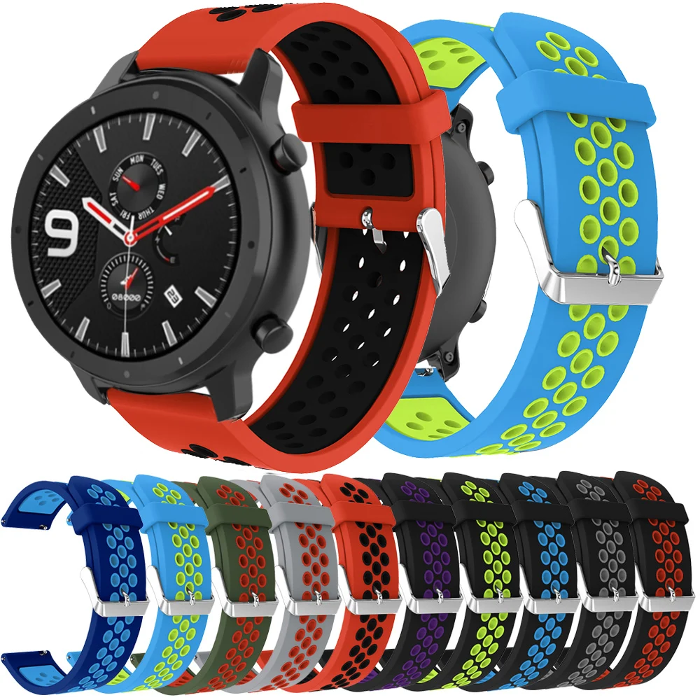 Ремешок силиконовый для Samsung Galaxy Watch 3 спортивный браслет Amazfit GTR 47 мм 46 Gear S3 22 45
