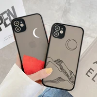 luxury mountain moon phone case for iphone 11 12 13 pro x xs max xr se 2020 7 8 plus back shockproof coque hard pc cover funda
