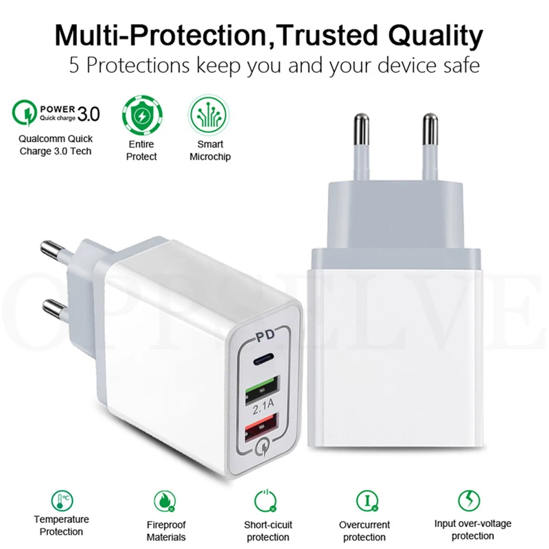Oppselve мульти PD высокоскоростное зарядное устройство type C USB для samsung iPhone huawei