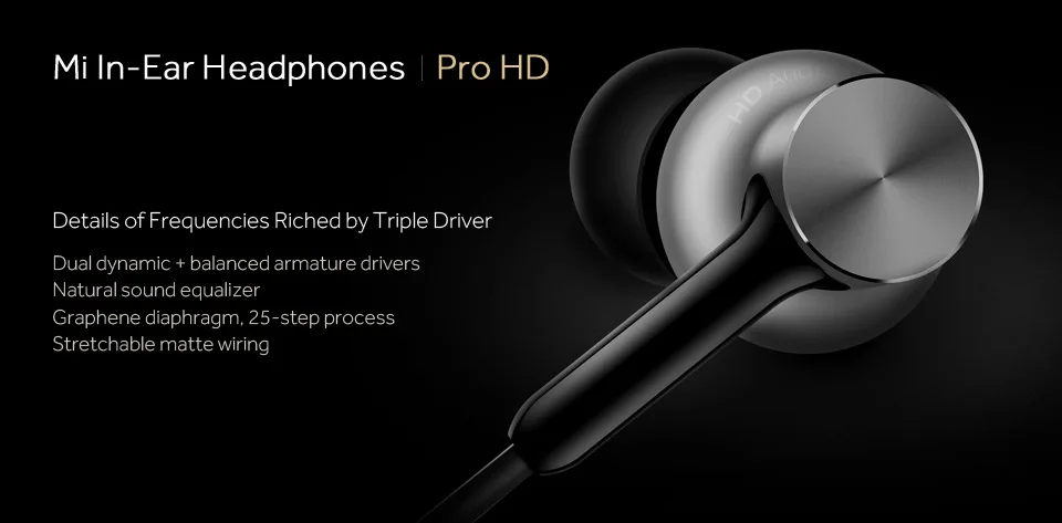 Оригинальные Xiaomi mi наушники-вкладыши Hybrid Pro HD с c шумоподавлением гарнитура для