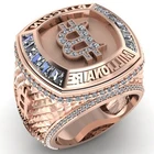 Креативное Новое модное металлическое кольцо с биткоином, инкрустированное кубическим цирконием, ювелирные изделия для свадебной вечеринки, Подарок на юбилей для женщин и мужчин