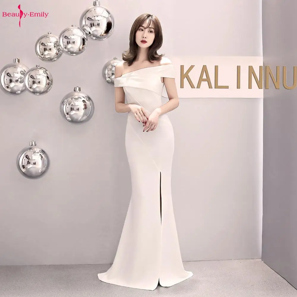 Женское атласное вечернее платье с одним открытым плечом без бретелек|Вечерние