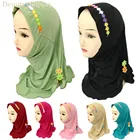 Красивый мусульманский хиджаб для девочек, искусственные платки с цветочным рисунком