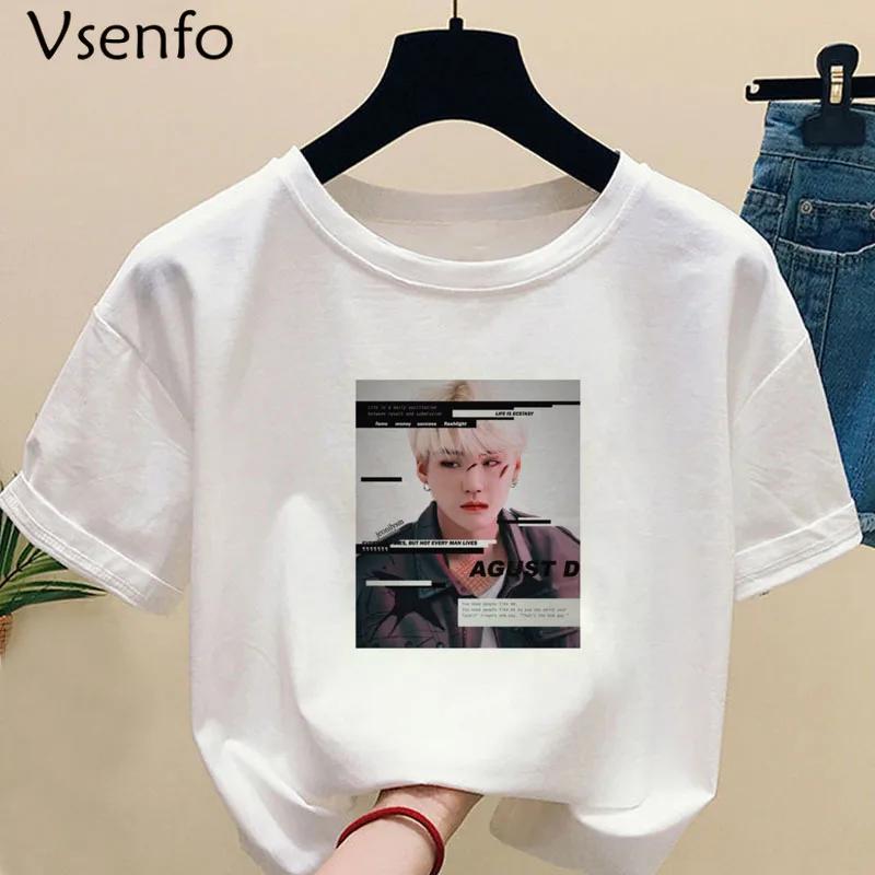 

Funny Agust D Fanart Art Print T-Shirt Harajuku Tshirts Female AgustD T-shirt Summer Funny Graphic Tees Women's Tops