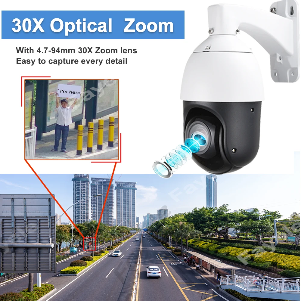 CCTV H.265 POE 5MP автоматическое отслеживание PTZ камера 5 мегапикселей IP 1080P