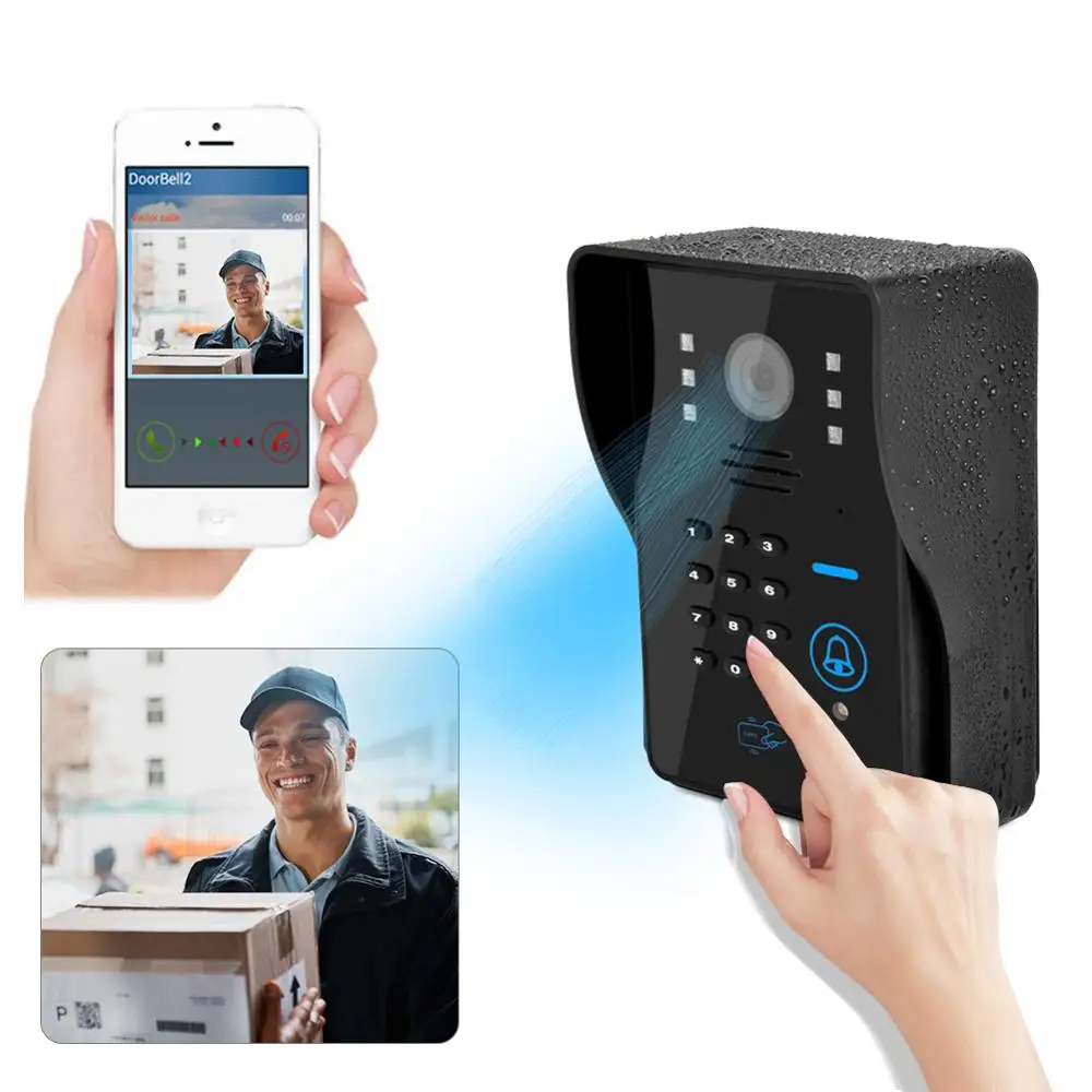 

720P WIFI Wireless Video Door Phone Support Face Recognition/RFID/Password unlock Function