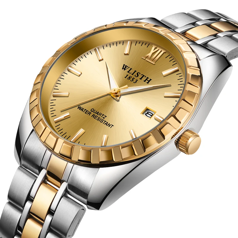 Часы для влюбленных стальной ремешок водонепроницаемые мужские Студенческие