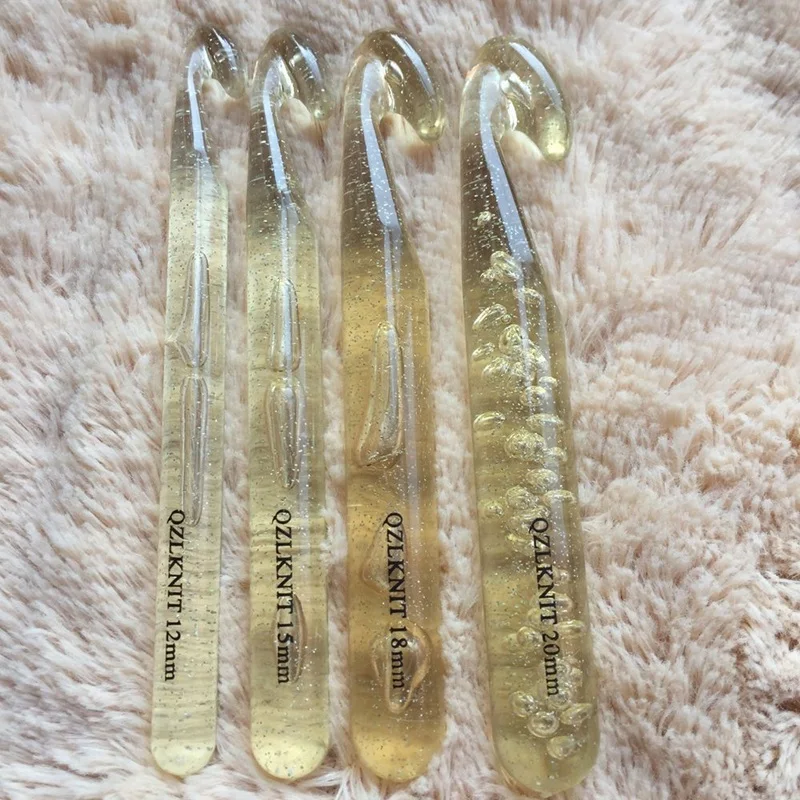 4 шт./компл. прозрачные крючки для вязания 12 20 мм|crochet hooks knitting needles|knitting loomhandled crochet |