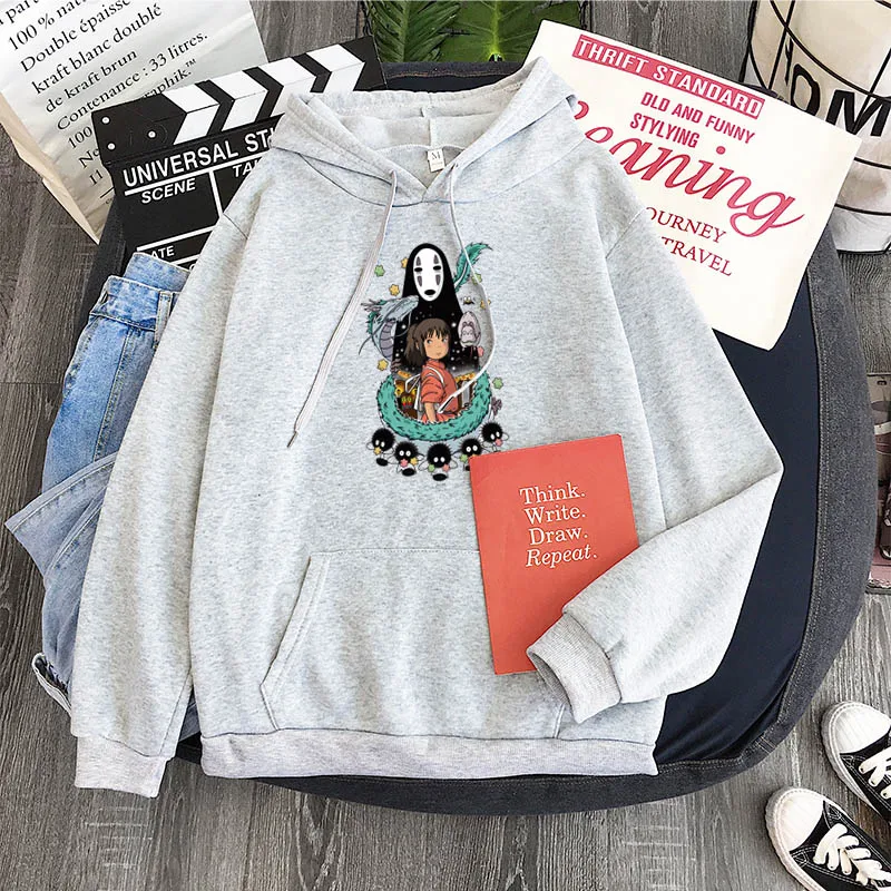 New Arrival Harajuku Anime hoodie Spirited Away / A Voyage of Chihiro Cartoon Movie Hip Hop Streetwear hoody Tops XS-XXL | Женская