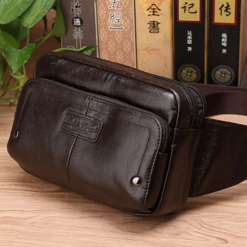 Забавная сумка из натуральной кожи для мужчин маленькая сумочка с отделением