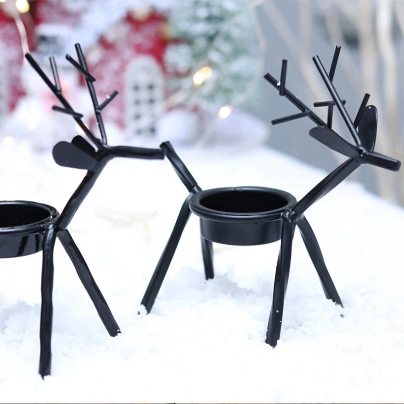 

Creative Elk Candlestick Christmas Decorations For Home Metal Deer Candle Holders Gifts Home Party Decoration Home Ornaments