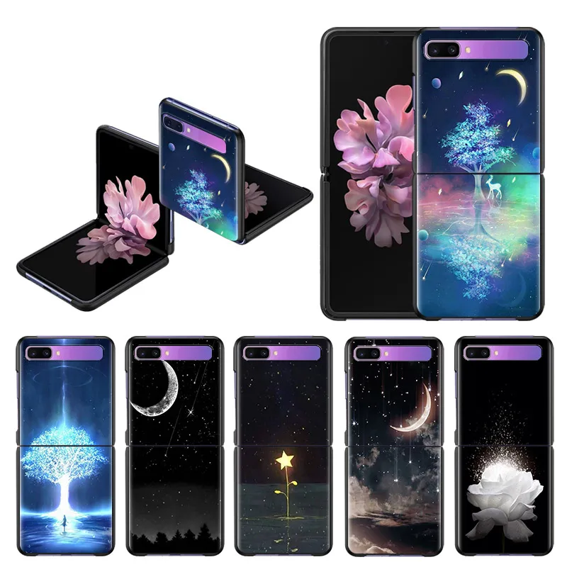 Чехол книжка с рисунком звездного неба и Луны для Samsung Galaxy Z|Бамперы| |