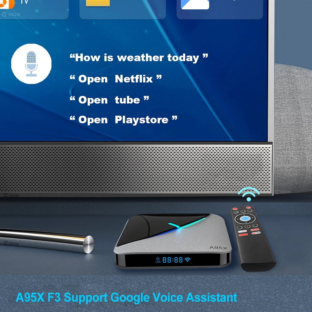 Android 9,0 RGB светильник Smart tv Box Amlogic S905X3 USB3.0 1080P H.265 4K 60fps Wifi Google Play Netflix Youtube A95X F3 Air 8K