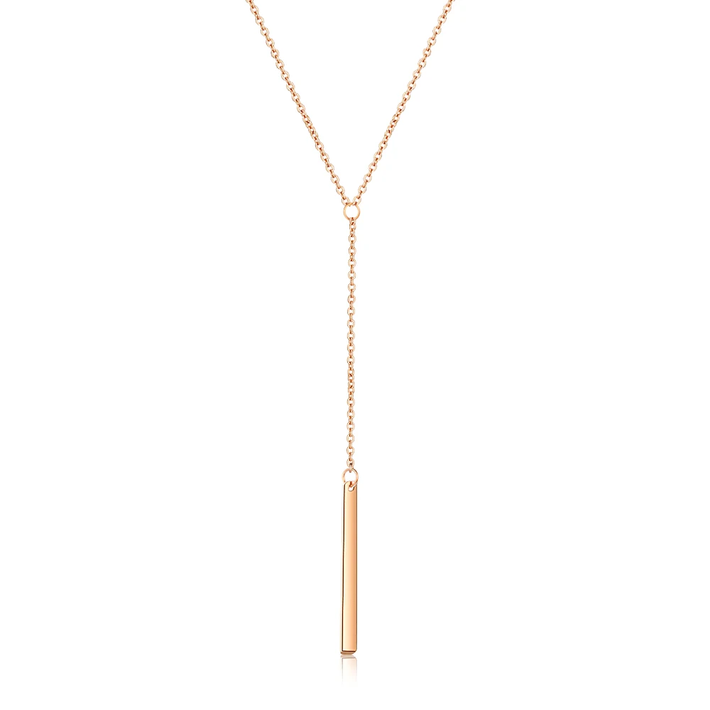 Персонализированное Y образное ожерелье с вертикальным стержнем женское колье