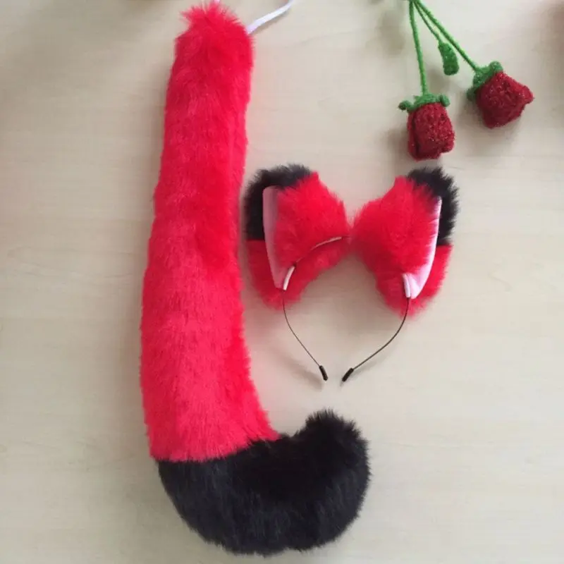 Бандана для волос с кошачьими и волчьими ушками плюшевая бандана контрастных