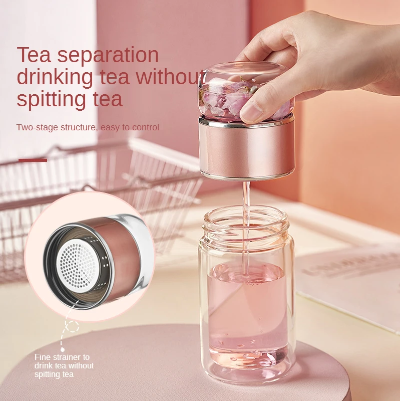 Высококачественная бутылка для воды двойная стеклянная с чехлом чая и напитков