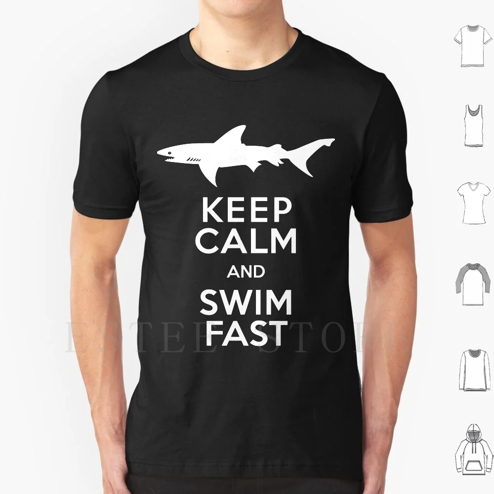 

Забавная футболка с надписью "Keep Calm And плавай", "сделай сам", большой размер, 100% хлопок, "Акула", "Челюсти", смешной юмор, акулы, опасность, океан, ...
