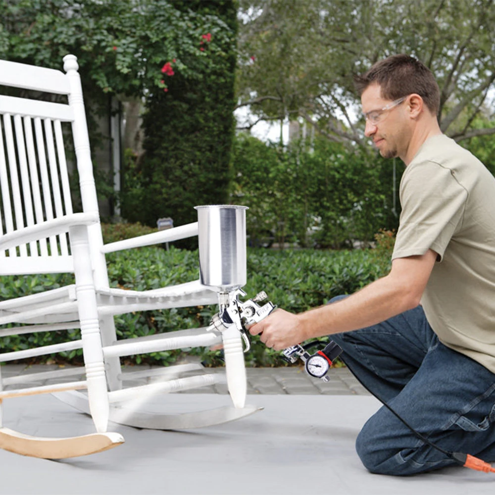 УГЛЕРОДНЫЙ 2 5 мм HVLP гравитационный подающий пистолет распылитель с регулятором