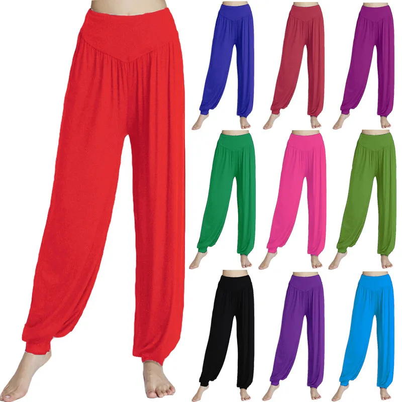 Dance Pants Women's Modal Loose Feet Dancing Wide-Legged Leotards Latin Yoga Practice Long Trousers Soft Modal Home Pants N24