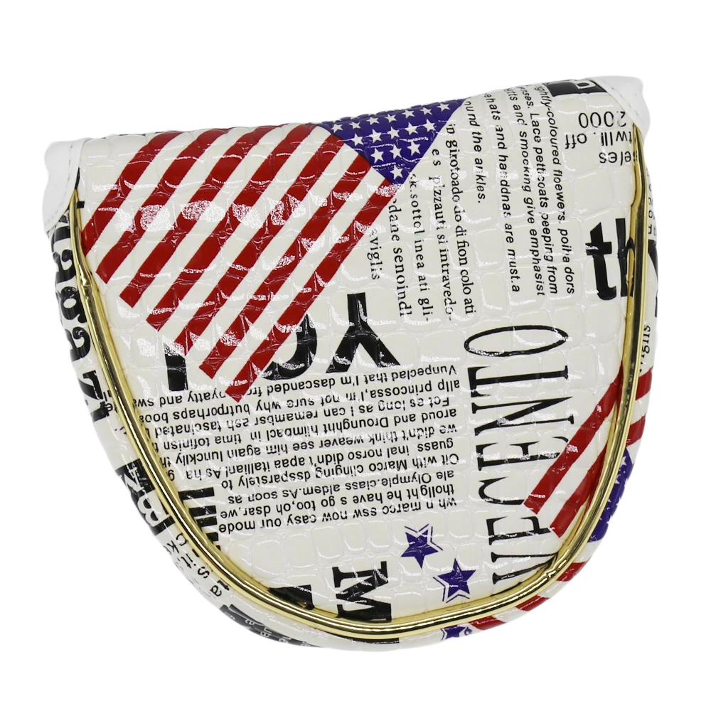 

US Flag Magnet Golf Mallet Putter Head Cover with Magnetic Closure Headcover