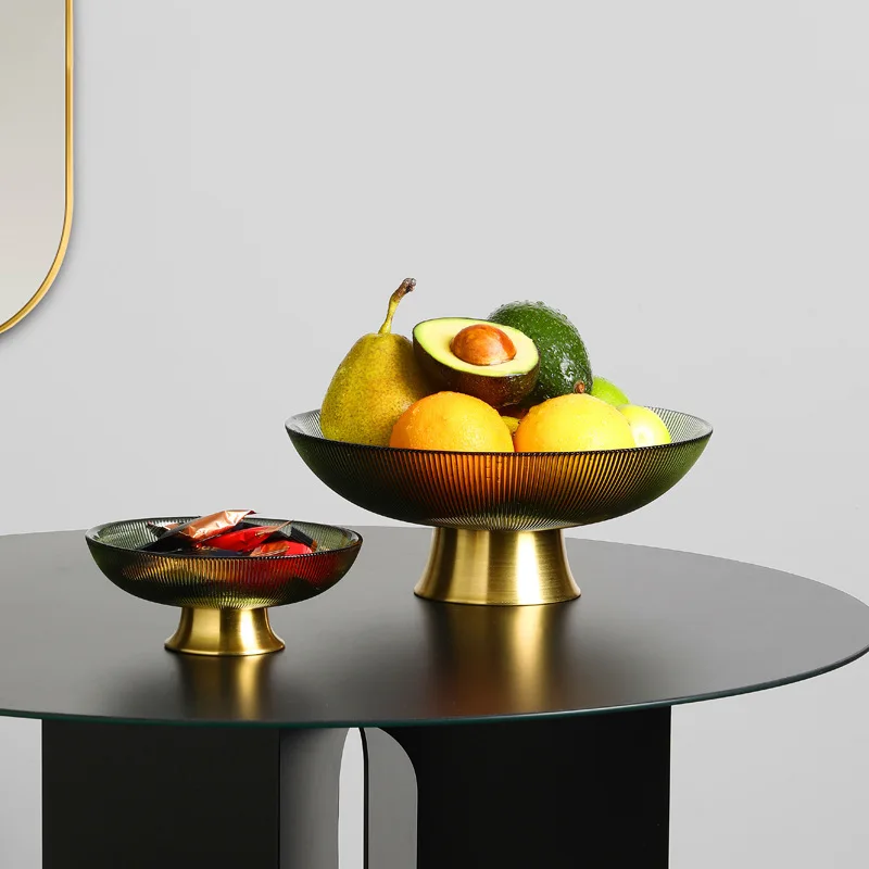 

Simple Guo'pan Modern Creative European Coffee Table Living Room High-grade Glass Fruit Bowl Ornaments Light Shui Fruit Bowl