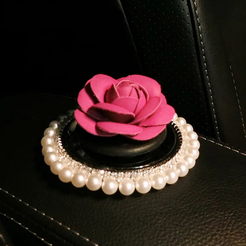 Красивое украшение для приборной панели автомобиля с жемчугом кожаное в форме