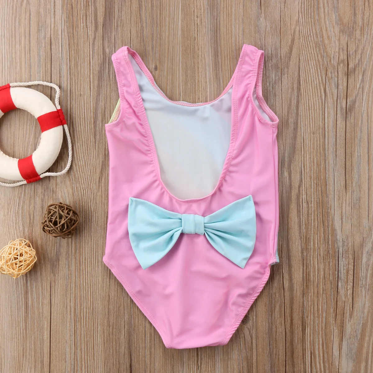 Новинка 2018 года милое бикини для маленьких девочек купальник с открытой спиной