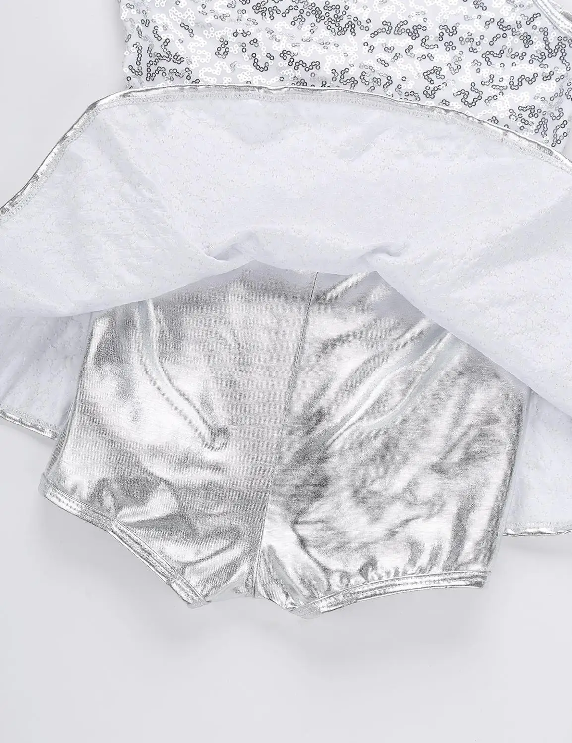 Детская танцевальная одежда для девочек танцевальное трико с блестками и бантом