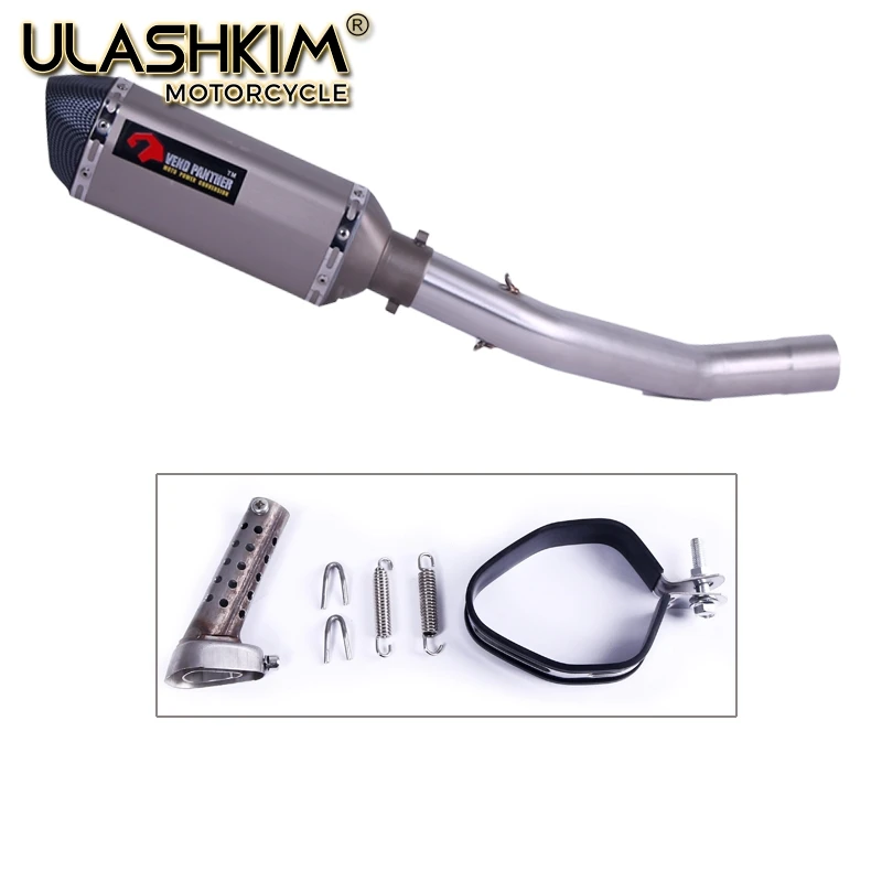 

Motorcycle Exhaust Escape Muffler Middle Contact Pipe Full System Slip on For KAWASAKI ZX 10R ZX10R ZX-10R 2008 2009 2010