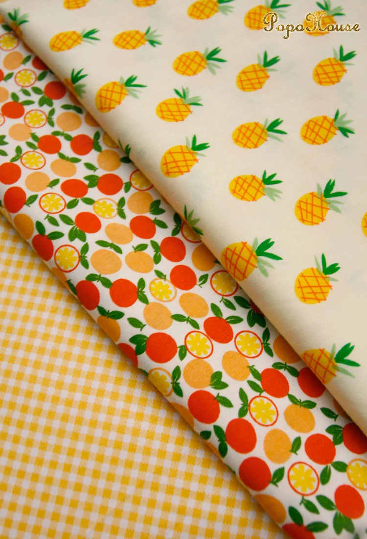 Фрукты Клубника Вишня яблоко шаблон саржа хлопчатобумажная ткань свежий милый