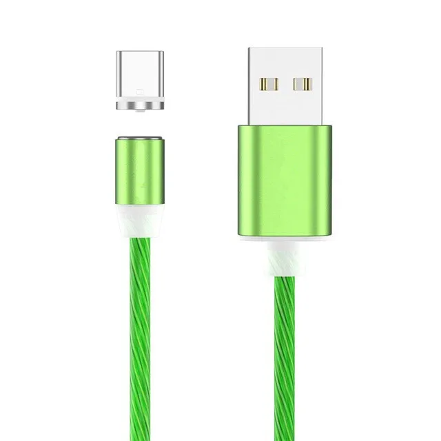 Green USB светящийся кабель со светодиодной подсветкой для iPhone 11 Pro зарядное устройство Micro USB Электрический провод зарядный кабель для мобильного телефона для Vivo NEX - Цвет: Green