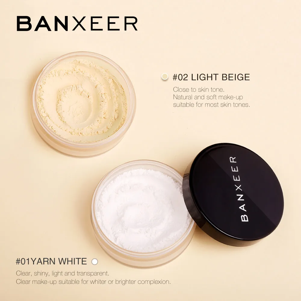 

BANXEER Smooth Loose Powder Makeup Transparent Finishing Oil Control Waterproof For Face Finish Setting With Cosmetic Puff 15g