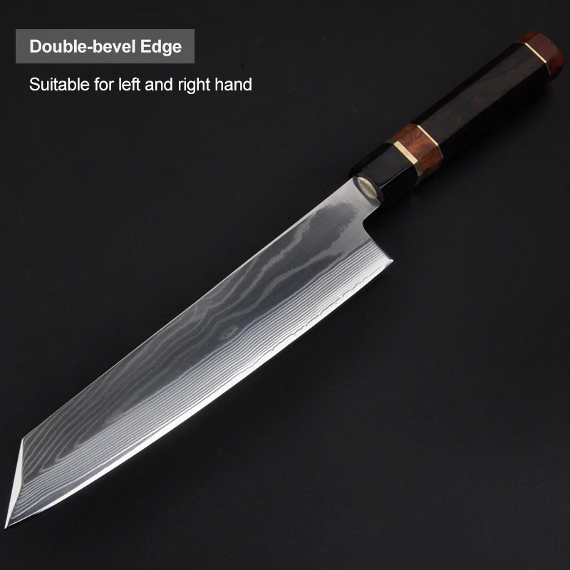 24 см суши сашими нож японский vg10 Дамасская сталь кирицукэ лососевая рыба филе