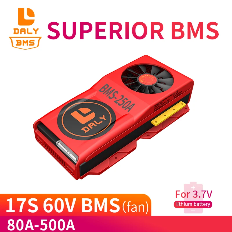 

Daly BMS17S 3.7V 18650 Balance 60V 80A 100A 120A 150A 500A Smart Battery Management System Bms for E-bike for Lithium Battery