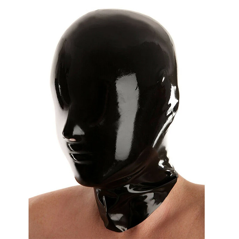 

Full Cover Latex Hood Rubber Mask Fetish Black Custom Made for Men Women