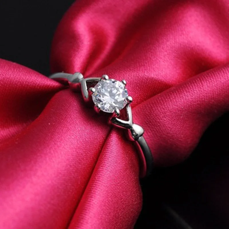 Romantic Wedding Engagement Party Jewelry Rings Simple Fashion Cubic Zirconia Simulation Women Rhodring mens | Украшения и