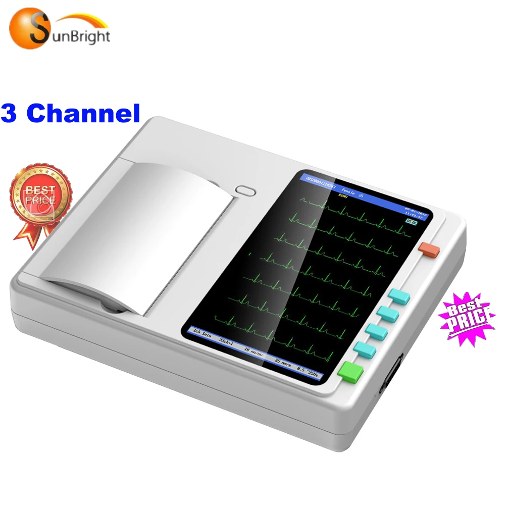 

SUN-7031 7 inches Touchscreen Display Hospital 3 Channel ECG Machine
