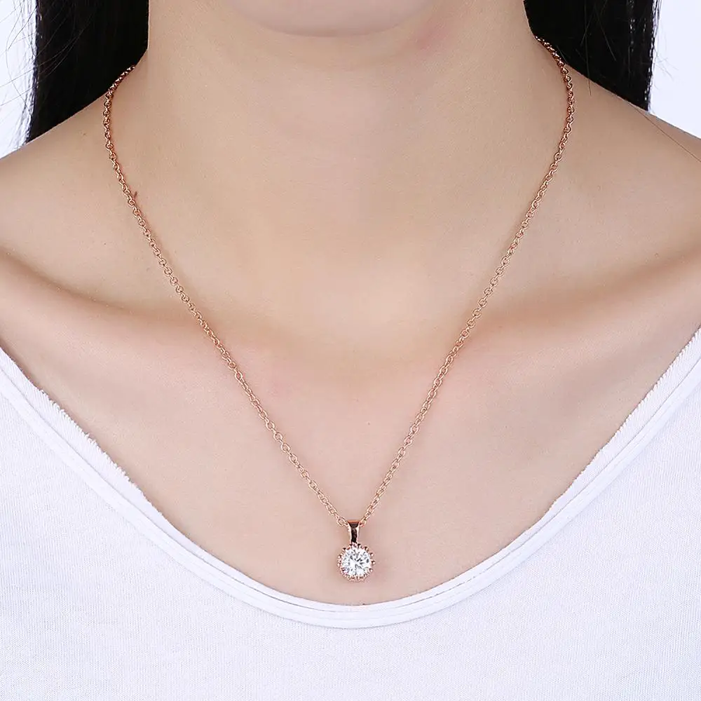 Модное золотое ожерелье с цирконием розовое золото женское кабельная цепочка