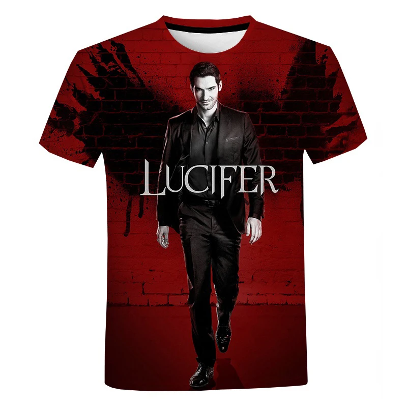 

2021 Hot TV Series Lucifer 3D Print T-shirts Men Women Fashion Casual Short Sleeve Tops Harajuku Streetwear Oversized T-shirt