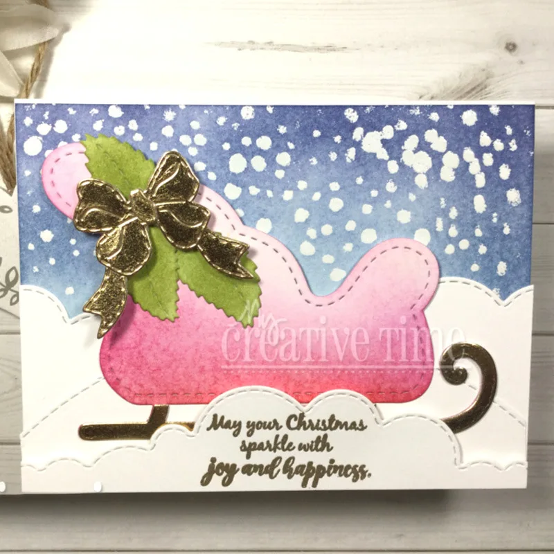 

Christmas Sled Cutting Dies Stamps Dies Scrapbooking Mold Cut Children's Handmade Tools DIY Craft Decoration 2021 New Metal Dies