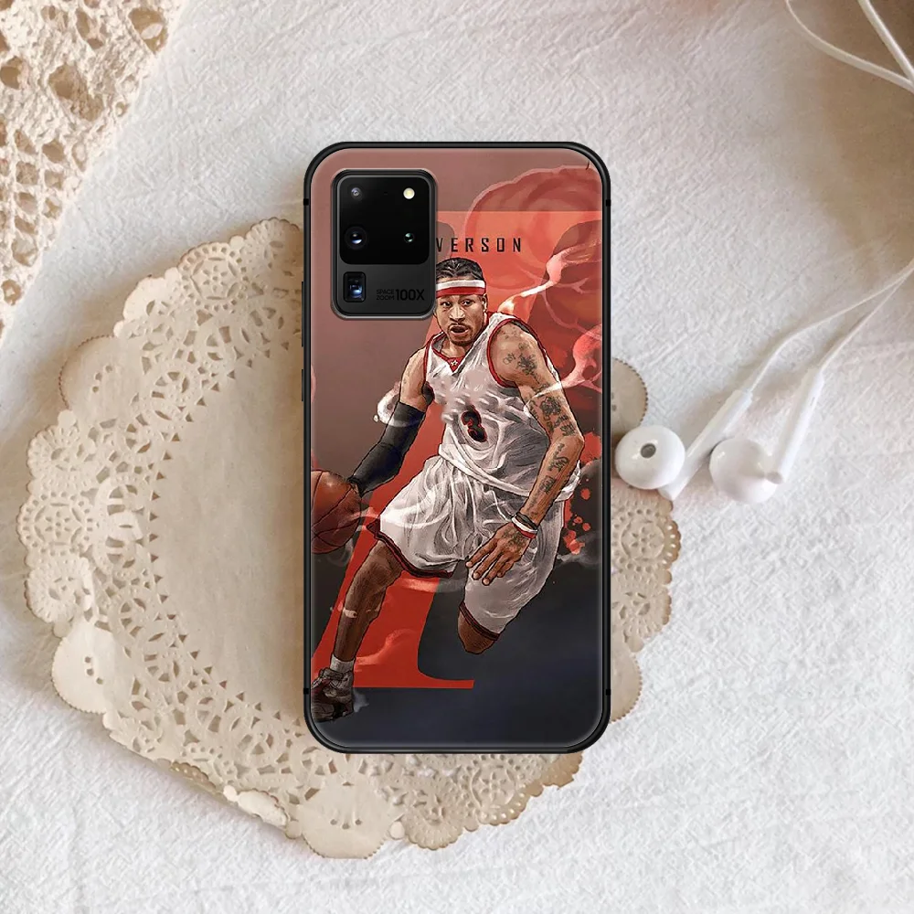 

Allen Iversons Basketball Phone Case Cover Hull For Samsung Galaxy S 7 8 9 10 e 20 FE uitra plus Note 9 10 20 black Waterproof