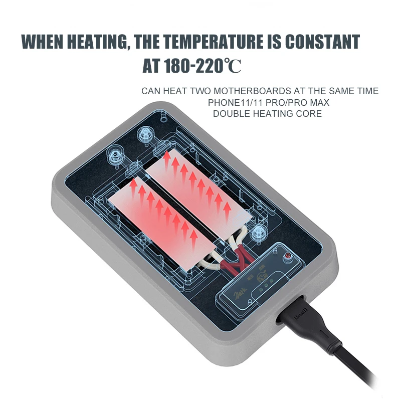 motherboard separator fast heating station for iphone xxs max1111pro max cpu ic chips disassembly glue removing repair tool free global shipping