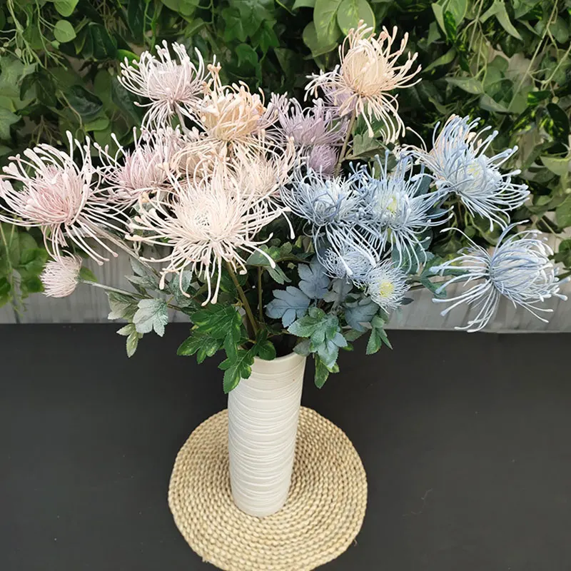 

Color Simulation Chrysanthemum Short Branch Crab Claw 3 Forks Artificial Flower Photography Props Wedding Party Home Decor